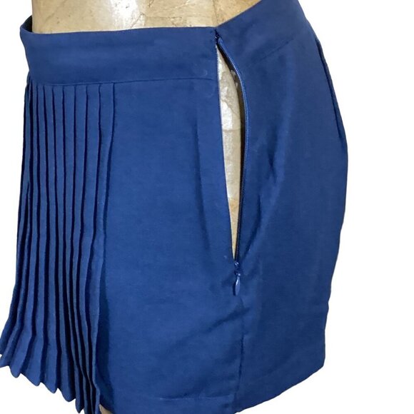 Abercrombie & Fitch Pleated Faux Wrap Mini Skort Skirt Sz 4 Navy/Indigo Blue 42R - Picture 5 of 13